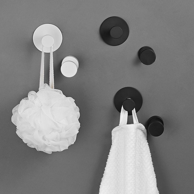 Modern 5-Piece Bathroom Accessory Set, Matte Black/White Robe Hooks Clearhalo 'Bathroom Hardware Sets' 'Bathroom Hardware' 'Bathroom Remodel & Bathroom Fixtures' 'bathroom_hardware_sets' 'Home Improvement' 'home_improvement' 'home_improvement_bathroom_hardware_sets' 1200x1200_d9504c80-ca5a-4c70-a4ba-5fb5df514324