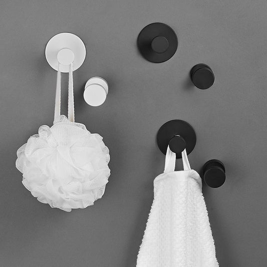 Modern 5-Piece Bathroom Accessory Set, Matte Black/White Robe Hooks Clearhalo 'Bathroom Hardware Sets' 'Bathroom Hardware' 'Bathroom Remodel & Bathroom Fixtures' 'bathroom_hardware_sets' 'Home Improvement' 'home_improvement' 'home_improvement_bathroom_hardware_sets' 1200x1200_d9504c80-ca5a-4c70-a4ba-5fb5df514324