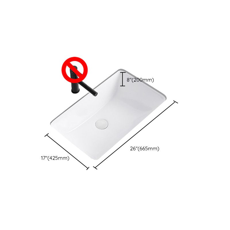 Modern Undermount Bathroom Sink Rectangular Porcelain with Faucet Basin Sink Clearhalo 'Bathroom Remodel & Bathroom Fixtures' 'Bathroom Sinks & Faucet Components' 'Bathroom Sinks' 'bathroom_sink' 'Home Improvement' 'home_improvement' 'home_improvement_bathroom_sink' 1200x1200_d9608625-5ff0-4969-a4e0-8371b6dc69b6