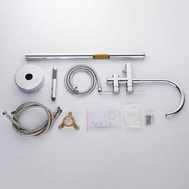 Floor Mounted Freestanding Bathtub Faucet Modern Style Metal Freestanding Faucet Clearhalo 'Bathroom Remodel & Bathroom Fixtures' 'Bathtub Faucets' 'bathtub_faucets' 'Home Improvement' 'home_improvement' 'home_improvement_bathtub_faucets' 1200x1200_d99746c9-64a5-4a69-9c16-985474b46479