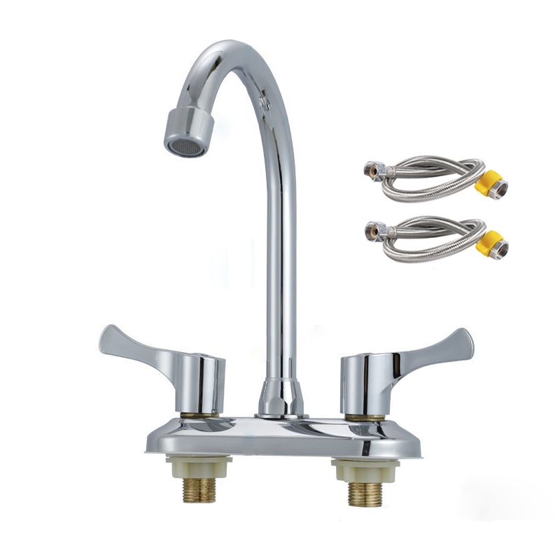 Contemporary Water Filler Double Handle Kitchen Faucet with Deck Plate Clearhalo 'Home Improvement' 'home_improvement' 'home_improvement_kitchen_faucets' 'Kitchen Faucets' 'Kitchen Remodel & Kitchen Fixtures' 'Kitchen Sinks & Faucet Components' 'kitchen_faucets' 1200x1200_d9a0f3d0-bea1-4db9-b650-b2cec83382ef