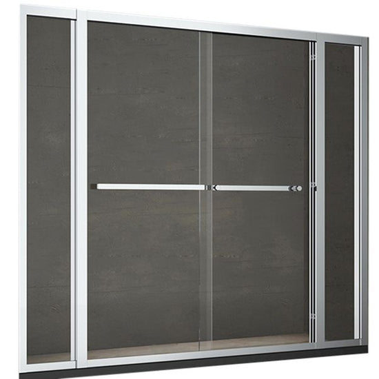 Modern Double Sliding Shower Door Frame Clear Metal Shower Bath Door ...