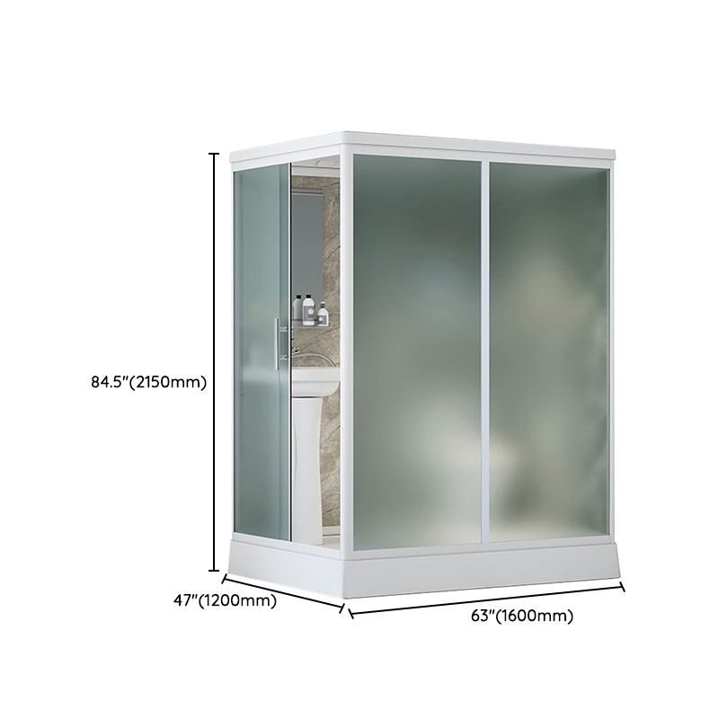 Frosted Tempered Glass Shower Enclosure Rectangle Shower Enclosure Clearhalo 'Bathroom Remodel & Bathroom Fixtures' 'Home Improvement' 'home_improvement' 'home_improvement_shower_stalls_enclosures' 'Shower Stalls & Enclosures' 'shower_stalls_enclosures' 'Showers & Bathtubs' 1200x1200_d9a77dfc-f07a-4320-aa5b-456a514608a1