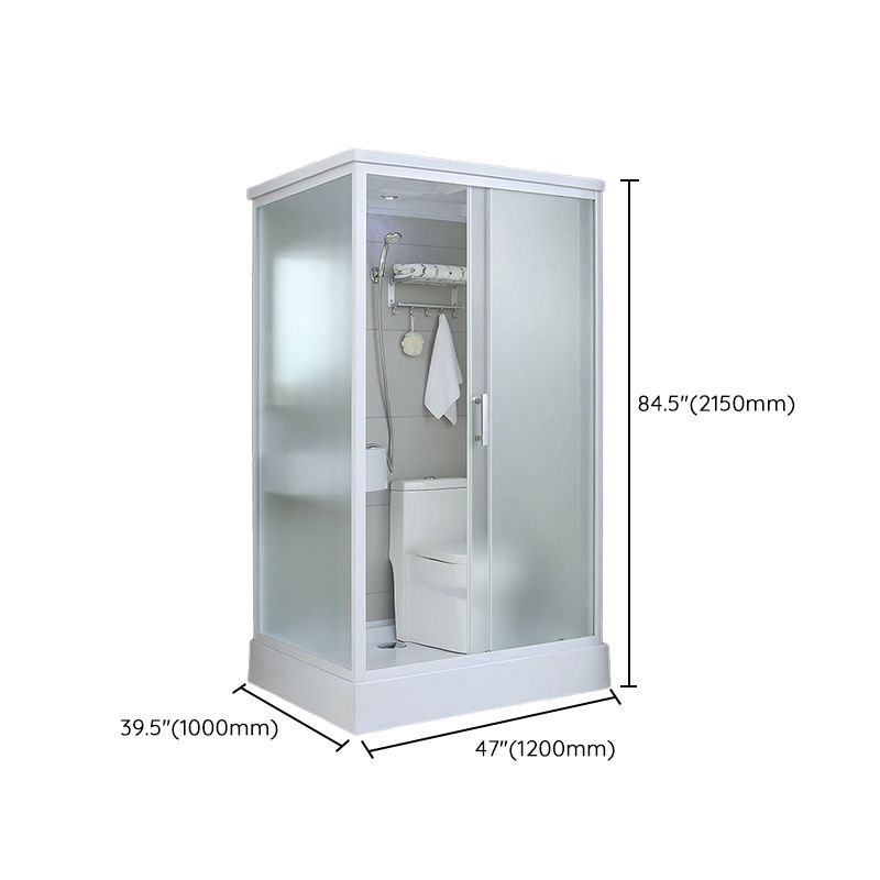 Single Sliding Rectangle Shower Kit Tempered Framed Shower Stall Clearhalo 'Bathroom Remodel & Bathroom Fixtures' 'Home Improvement' 'home_improvement' 'home_improvement_shower_stalls_enclosures' 'Shower Stalls & Enclosures' 'shower_stalls_enclosures' 'Showers & Bathtubs' 1200x1200_d9c09afd-2d2b-4bb6-8f10-83af03538821