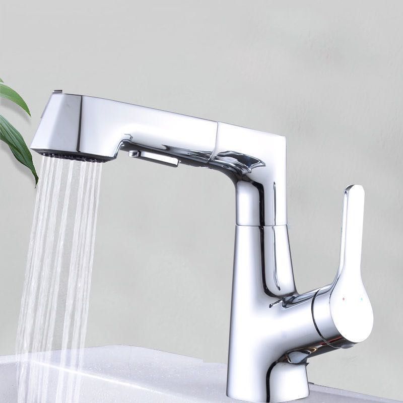 Modern Vessel Sink Faucet Copper Single Handle Retractable Low Arc Vessel Faucet Clearhalo 'Bathroom Remodel & Bathroom Fixtures' 'Bathroom Sink Faucets' 'Bathroom Sinks & Faucet Components' 'bathroom_sink_faucets' 'Home Improvement' 'home_improvement' 'home_improvement_bathroom_sink_faucets' 1200x1200_d9d66cc7-cd12-4766-8327-acbf390b5184