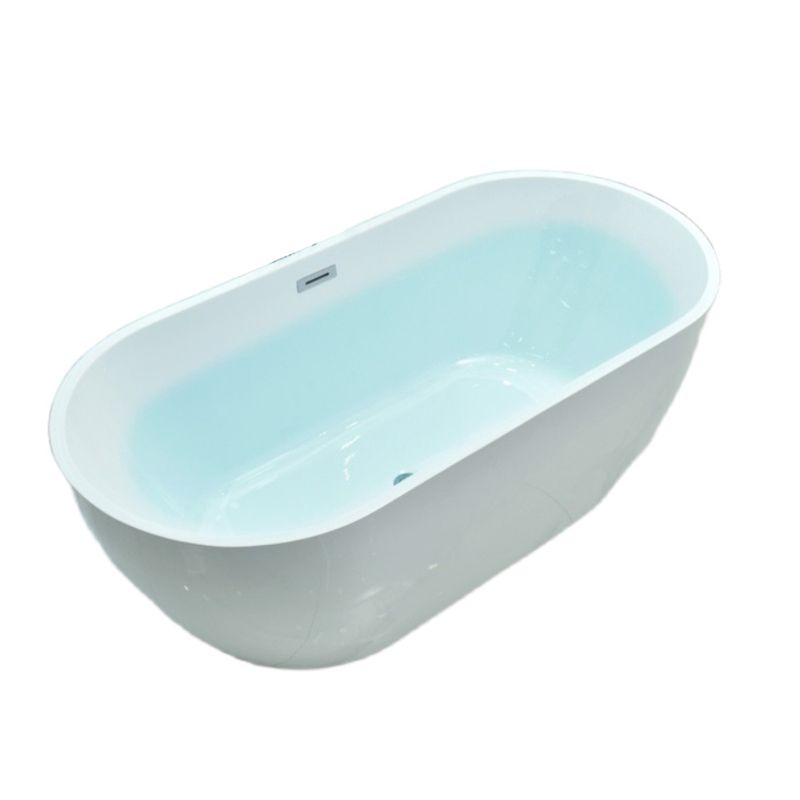 Modern White Oval Bath Tub Drain and Overflow Trim Tub in Bathroom Clearhalo 'Bathroom Remodel & Bathroom Fixtures' 'Bathtubs' 'Home Improvement' 'home_improvement' 'home_improvement_bathtubs' 'Showers & Bathtubs' 1200x1200_d9e5c0b8-7ca2-4603-9706-f9178677abdc