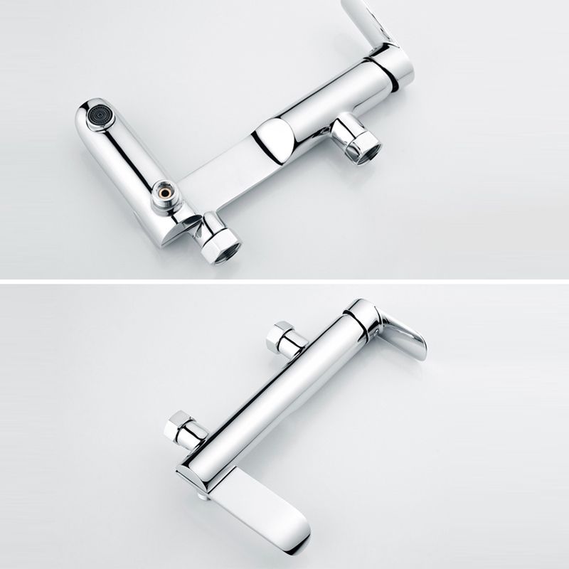 Contemporary Wall Mounted Copper Freestanding Tub Filler Single Handle Faucet Clearhalo 'Bathroom Remodel & Bathroom Fixtures' 'Bathtub Faucets' 'bathtub_faucets' 'Home Improvement' 'home_improvement' 'home_improvement_bathtub_faucets' 1200x1200_da0022c5-46dc-44ec-8a55-fe89f8c88f30