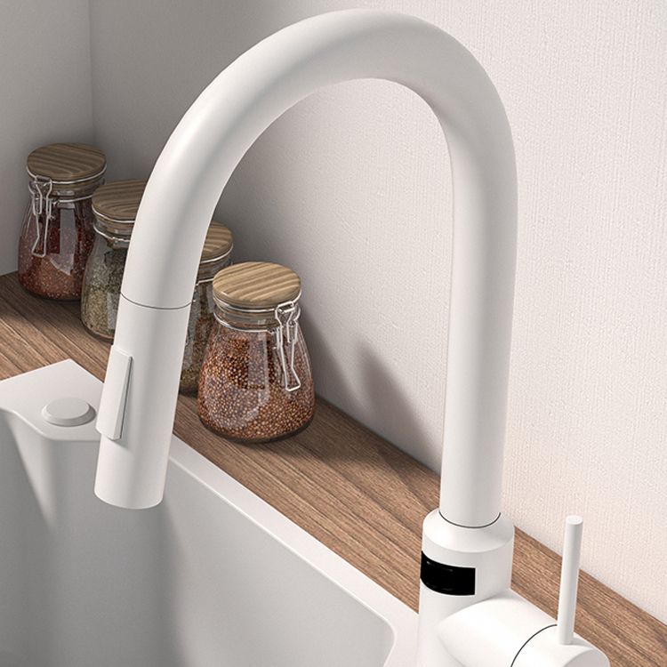 Modern Standard Bar Faucet 1-Handle with Pull down Sprayer Kitchen Faucet Clearhalo 'Home Improvement' 'home_improvement' 'home_improvement_kitchen_faucets' 'Kitchen Faucets' 'Kitchen Remodel & Kitchen Fixtures' 'Kitchen Sinks & Faucet Components' 'kitchen_faucets' 1200x1200_da062b9c-1082-4ee6-8dbd-dcc44a547814