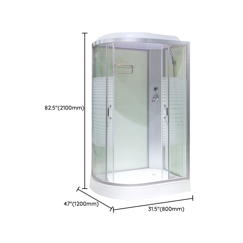 Tempered Glass Left Shower Stall Double Sliding Shower Stall Clearhalo 'Bathroom Remodel & Bathroom Fixtures' 'Home Improvement' 'home_improvement' 'home_improvement_shower_stalls_enclosures' 'Shower Stalls & Enclosures' 'shower_stalls_enclosures' 'Showers & Bathtubs' 1200x1200_da06fe61-2ec8-42d4-b638-4d0714bddbcb