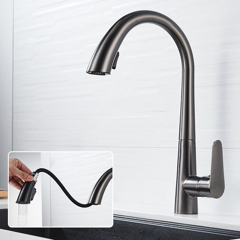 Single Handle Kitchen Faucet Pull Down Faucet with Pull out Sprayer Clearhalo 'Home Improvement' 'home_improvement' 'home_improvement_kitchen_faucets' 'Kitchen Faucets' 'Kitchen Remodel & Kitchen Fixtures' 'Kitchen Sinks & Faucet Components' 'kitchen_faucets' 1200x1200_da08bb44-f250-42a6-a09a-9b6154a4a07b