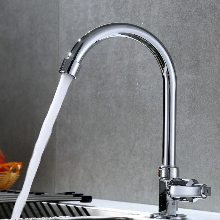 Contemporary Single Handle Faucet Standard Kitchen Faucet Pull down 1-Hold Water Filler Clearhalo 'Home Improvement' 'home_improvement' 'home_improvement_kitchen_faucets' 'Kitchen Faucets' 'Kitchen Remodel & Kitchen Fixtures' 'Kitchen Sinks & Faucet Components' 'kitchen_faucets' 1200x1200_da0d78ee-13f9-404d-be36-21a32ced64c3