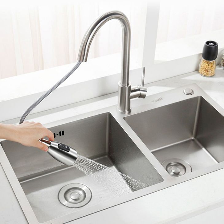 Modern 1-Handle Faucet 304 Stainless Steel with Water Dispenser Pull down Faucet Clearhalo 'Home Improvement' 'home_improvement' 'home_improvement_kitchen_faucets' 'Kitchen Faucets' 'Kitchen Remodel & Kitchen Fixtures' 'Kitchen Sinks & Faucet Components' 'kitchen_faucets' 1200x1200_da4a6793-253c-4bcc-ab01-42baec1e80dd