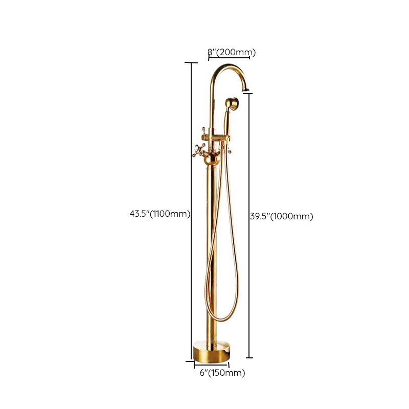 Traditional Floor Mounted Metal Freestanding Tub Filler High Arc Freestanding Faucet Clearhalo 'Bathroom Remodel & Bathroom Fixtures' 'Bathtub Faucets' 'bathtub_faucets' 'Home Improvement' 'home_improvement' 'home_improvement_bathtub_faucets' 1200x1200_da4b73a6-8a6d-4b94-8003-e1e3f5dc4228
