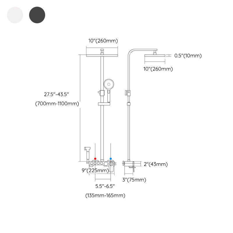 Modern Shower Set Dual Shower Head Slide Bar Included Shower Head Combo Clearhalo 'Bathroom Remodel & Bathroom Fixtures' 'Home Improvement' 'home_improvement' 'home_improvement_shower_faucets' 'Shower Faucets & Systems' 'shower_faucets' 'Showers & Bathtubs Plumbing' 'Showers & Bathtubs' 1200x1200_da548674-6ecc-4d13-9e25-e51bb74a44d8