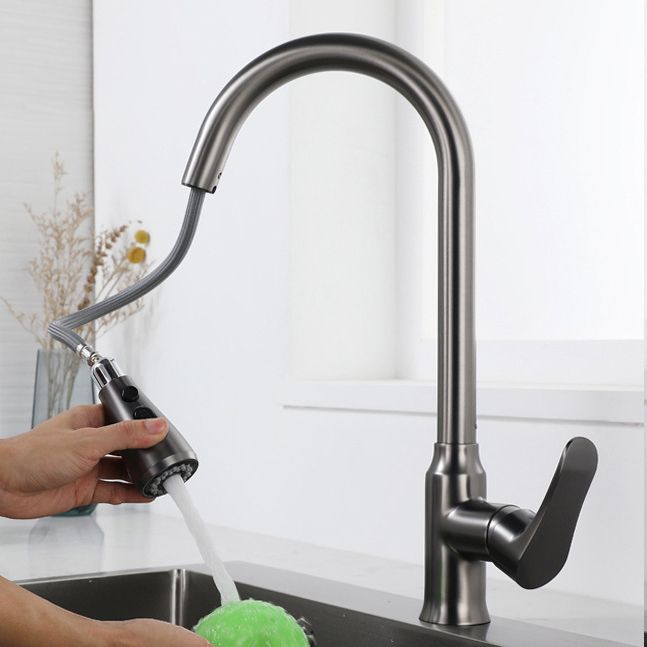 Modern 1-Handle Faucets Pull down Copper with Water Dispenser Standard Kitchen Faucets Clearhalo 'Home Improvement' 'home_improvement' 'home_improvement_kitchen_faucets' 'Kitchen Faucets' 'Kitchen Remodel & Kitchen Fixtures' 'Kitchen Sinks & Faucet Components' 'kitchen_faucets' 1200x1200_da57f528-f229-44f5-9370-3e4928dca84b