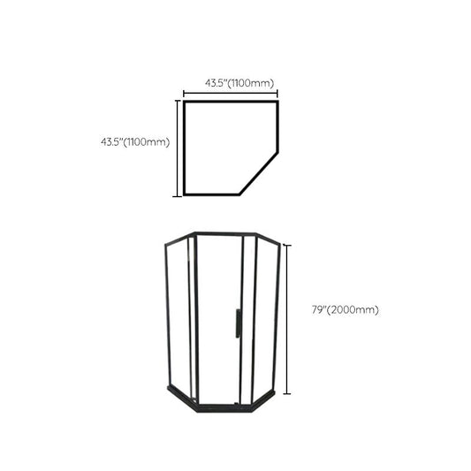 Contemporary Shower Enclosure Neo-Angle Semi-Frameless Clear Shower Enclosure Clearhalo 'Bathroom Remodel & Bathroom Fixtures' 'Home Improvement' 'home_improvement' 'home_improvement_shower_stalls_enclosures' 'Shower Stalls & Enclosures' 'shower_stalls_enclosures' 'Showers & Bathtubs' 1200x1200_da62a83a-71cf-462b-a87f-988c27c9b632