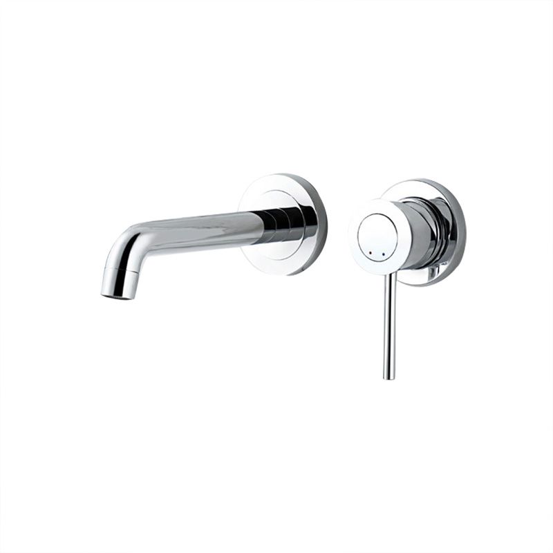 Wall Mounted Bathroom Faucet 2 Hole Faucets Low Arc Chrome Sink Faucet Clearhalo 'Bathroom Remodel & Bathroom Fixtures' 'Bathroom Sink Faucets' 'Bathroom Sinks & Faucet Components' 'bathroom_sink_faucets' 'Home Improvement' 'home_improvement' 'home_improvement_bathroom_sink_faucets' 1200x1200_da825c66-39d4-40f7-bb5f-61057143b005