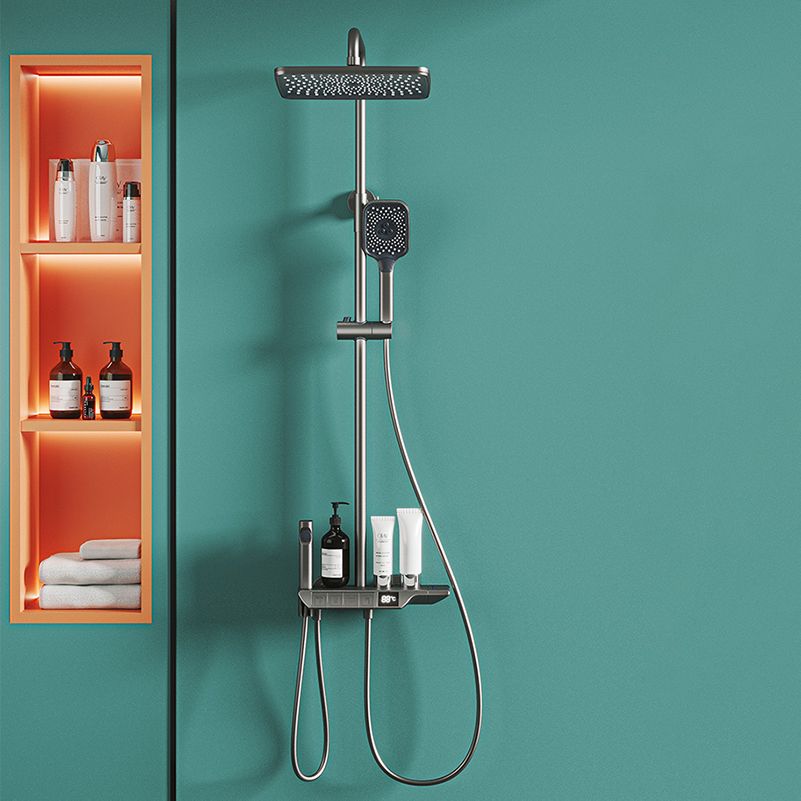 Chrome Shower System Modern Wall Mounted Shower Combo for Bathroom Clearhalo 'Bathroom Remodel & Bathroom Fixtures' 'Home Improvement' 'home_improvement' 'home_improvement_shower_faucets' 'Shower Faucets & Systems' 'shower_faucets' 'Showers & Bathtubs Plumbing' 'Showers & Bathtubs' 1200x1200_da84f8c3-2685-403a-ac9c-02afdfd0b706