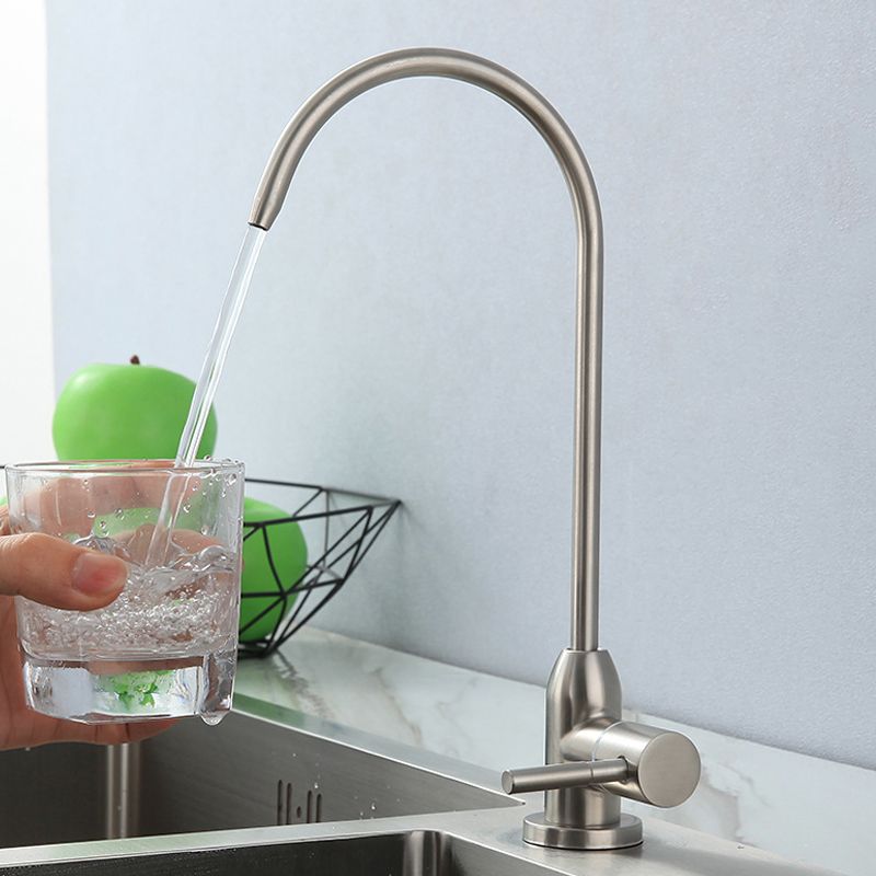 Contemporary Style Faucet Stainless Steel Single Handle High Arc Faucet for Kitchen Clearhalo 'Home Improvement' 'home_improvement' 'home_improvement_kitchen_faucets' 'Kitchen Faucets' 'Kitchen Remodel & Kitchen Fixtures' 'Kitchen Sinks & Faucet Components' 'kitchen_faucets' 1200x1200_da87956e-09b5-48b1-9c70-8961633d48cd