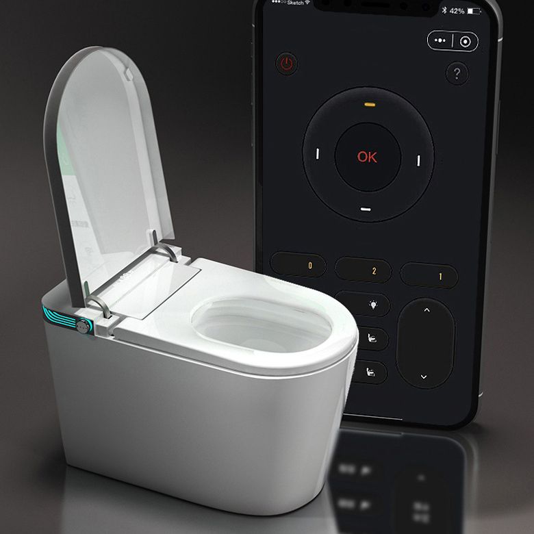 Modern Heated Seat Toilet Bowl Floor Mount Skirted Toilet with Toilet Seat Clearhalo 'Bathroom Remodel & Bathroom Fixtures' 'Home Improvement' 'home_improvement' 'home_improvement_toilets' 'Toilets & Bidets' 'Toilets' 1200x1200_da8fec19-fd7b-489c-a8d4-ddbb90bc7db1