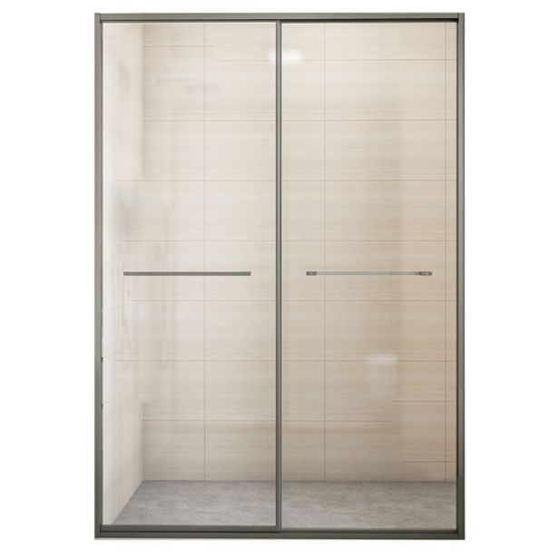 Matte Gray Bypass Shower Door Full Frame Tempered Glass Shower Door Clearhalo 'Bathroom Remodel & Bathroom Fixtures' 'Home Improvement' 'home_improvement' 'home_improvement_shower_tub_doors' 'Shower and Tub Doors' 'shower_tub_doors' 'Showers & Bathtubs' 1200x1200_da91fed9-31b5-4c5f-b8ae-e97ae1e42b2f