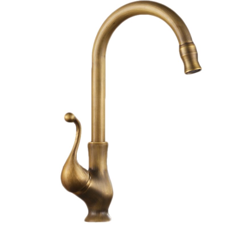 Traditional Kitchen Faucet Brass High Arc Gold Standard Kitchen Faucets with Single Handle Clearhalo 'Home Improvement' 'home_improvement' 'home_improvement_kitchen_faucets' 'Kitchen Faucets' 'Kitchen Remodel & Kitchen Fixtures' 'Kitchen Sinks & Faucet Components' 'kitchen_faucets' 1200x1200_da95d30f-5495-4ce5-9f66-579e23240918
