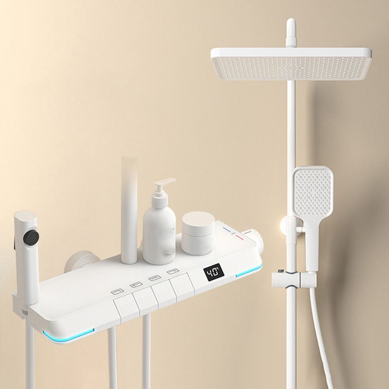 Modern Style Wall Mounted Shower Combo with Thermostatic Shower System Clearhalo 'Bathroom Remodel & Bathroom Fixtures' 'Home Improvement' 'home_improvement' 'home_improvement_shower_faucets' 'Shower Faucets & Systems' 'shower_faucets' 'Showers & Bathtubs Plumbing' 'Showers & Bathtubs' 1200x1200_da9b654c-b32a-46a3-81b6-bf65631a782a