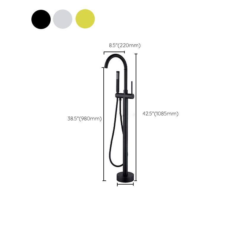 Brass Freestanding Tub Filler with Water Inlet Pipe Floor Mounted Bathroom Faucet Clearhalo 'Bathroom Remodel & Bathroom Fixtures' 'Bathtub Faucets' 'bathtub_faucets' 'Home Improvement' 'home_improvement' 'home_improvement_bathtub_faucets' 1200x1200_da9f5a27-c6d6-420e-84c9-f9df7f782626