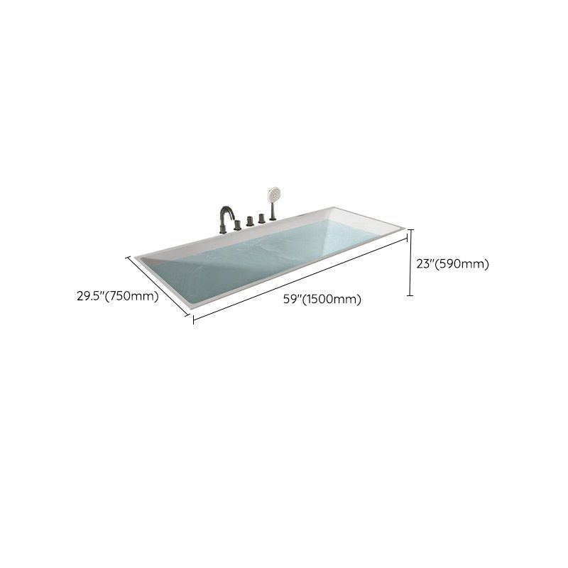 Modern White Embedded Bathtub Acrylic Rectangle with Drain Bath Tub ...
