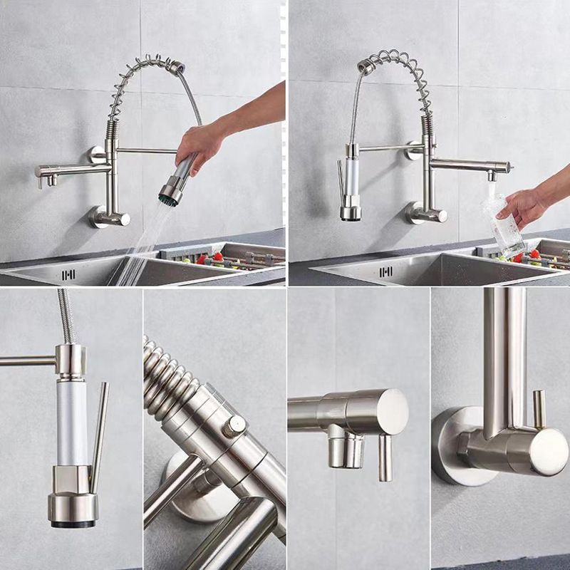 Modern 1-Handle Faucet Touchless Spring Spout Standard Kitchen Faucet Clearhalo 'Home Improvement' 'home_improvement' 'home_improvement_kitchen_faucets' 'Kitchen Faucets' 'Kitchen Remodel & Kitchen Fixtures' 'Kitchen Sinks & Faucet Components' 'kitchen_faucets' 1200x1200_dad5a948-63d0-4b33-bdbb-d4b2104daf47
