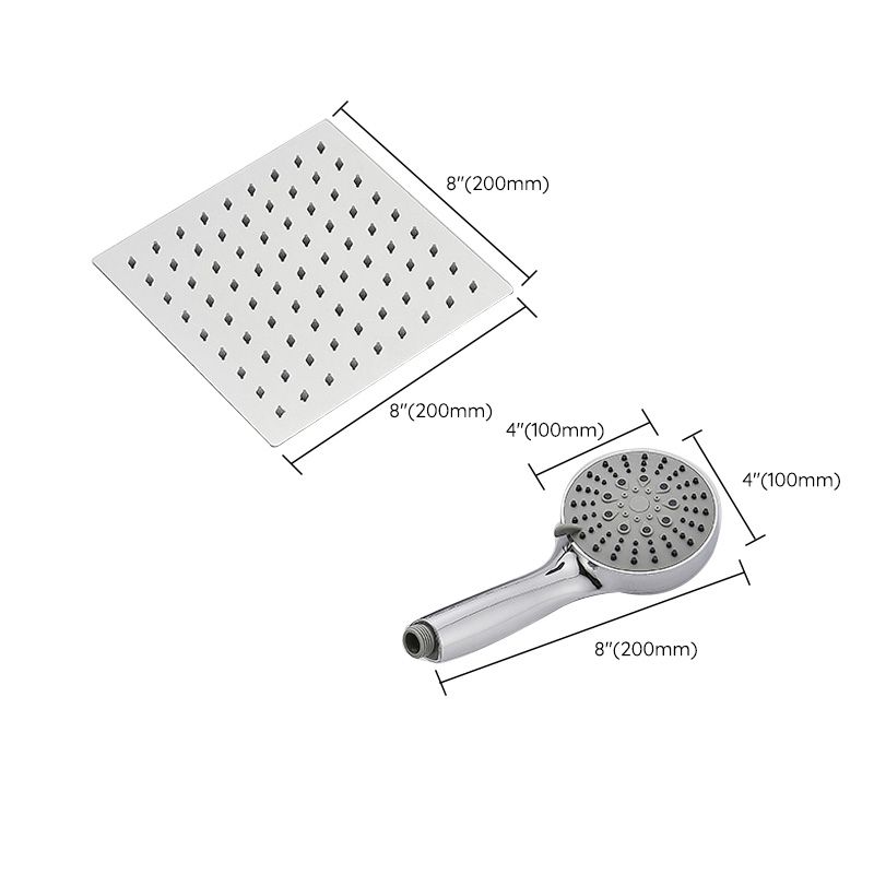 Wall Mounted Adjustable Shower Head Modern Square Metal Shower Clearhalo 'Bathroom Remodel & Bathroom Fixtures' 'Home Improvement' 'home_improvement' 'home_improvement_shower_heads' 'Shower Heads' 'shower_heads' 'Showers & Bathtubs Plumbing' 'Showers & Bathtubs' 1200x1200_dae525b7-85e6-4ed6-93e3-b8c03eef46e8