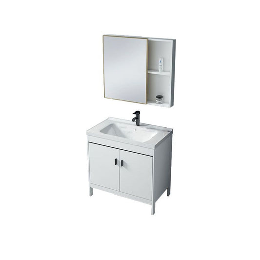 Modern Sink Vanity Free-standing Standard White Vanity Cabinet Clearhalo 'Bathroom Remodel & Bathroom Fixtures' 'Bathroom Vanities' 'bathroom_vanities' 'Home Improvement' 'home_improvement' 'home_improvement_bathroom_vanities' 1200x1200_daf5ce09-1993-43b5-91a8-45e2d454df84