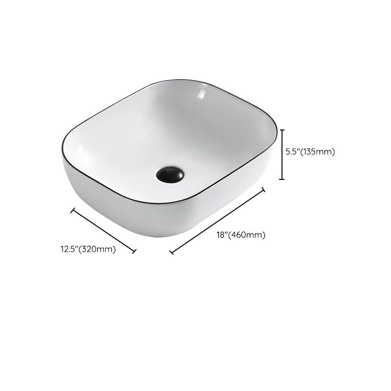 Modern Bathroom Sink Porcelain Pop-Up Drain Rectangular Vessel Sink Clearhalo 'Bathroom Remodel & Bathroom Fixtures' 'Bathroom Sinks & Faucet Components' 'Bathroom Sinks' 'bathroom_sink' 'Home Improvement' 'home_improvement' 'home_improvement_bathroom_sink' 1200x1200_daf775c5-8b27-48e0-b173-c450905e0d8a