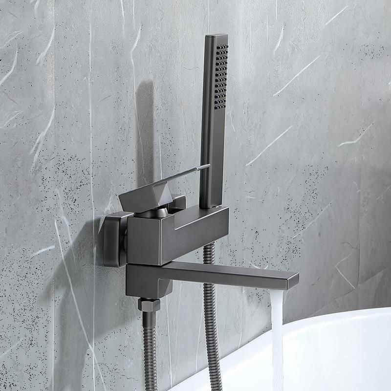 Contemporary Wall Mounted Metal Tub Filler Low Arc Lever Tub Faucet Trim Clearhalo 'Bathroom Remodel & Bathroom Fixtures' 'Bathtub Faucets' 'bathtub_faucets' 'Home Improvement' 'home_improvement' 'home_improvement_bathtub_faucets' 1200x1200_db073e25-be15-4828-abcc-d316634694b9
