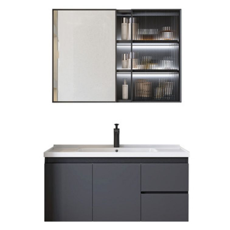 Wall Mount Bathroom Vanity Modern Gray Metal Frame Single Sink Vanity Set Clearhalo 'Bathroom Remodel & Bathroom Fixtures' 'Bathroom Vanities' 'bathroom_vanities' 'Home Improvement' 'home_improvement' 'home_improvement_bathroom_vanities' 1200x1200_db1bd0a3-1b58-45ff-b866-1ac9ca15cbfb