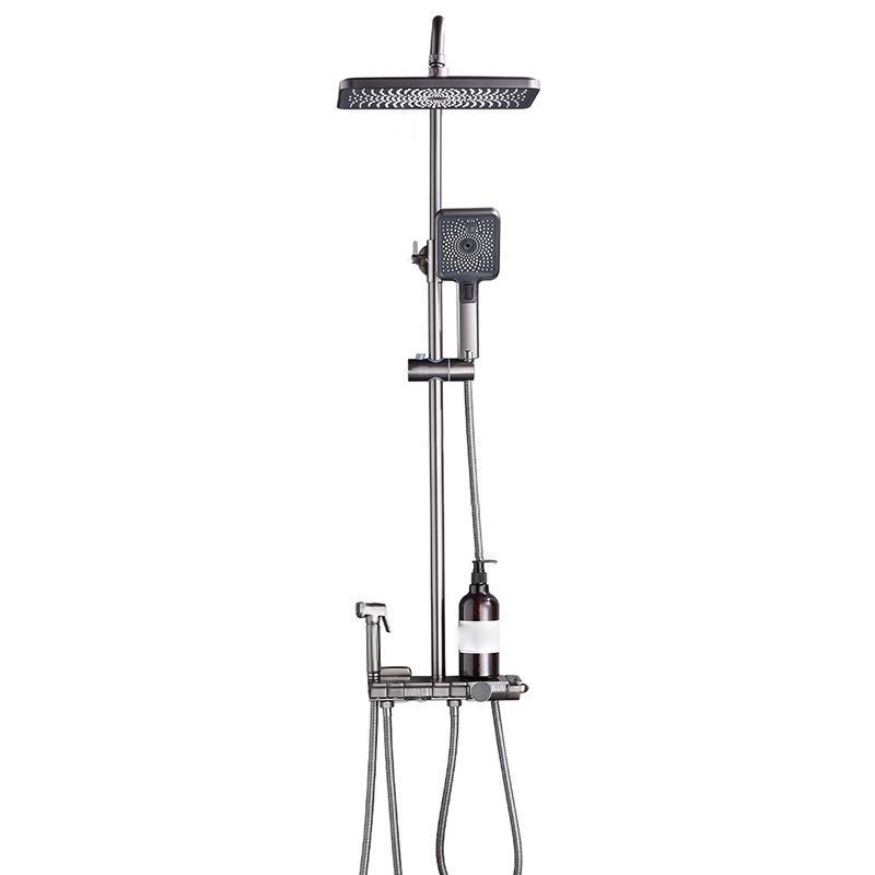 Contemporary Round and Square Shower System Wall Mounted Shower Set Clearhalo 'Bathroom Remodel & Bathroom Fixtures' 'Home Improvement' 'home_improvement' 'home_improvement_shower_faucets' 'Shower Faucets & Systems' 'shower_faucets' 'Showers & Bathtubs Plumbing' 'Showers & Bathtubs' 1200x1200_db1d9f7c-bf4f-40a0-89a0-1744d6979b80