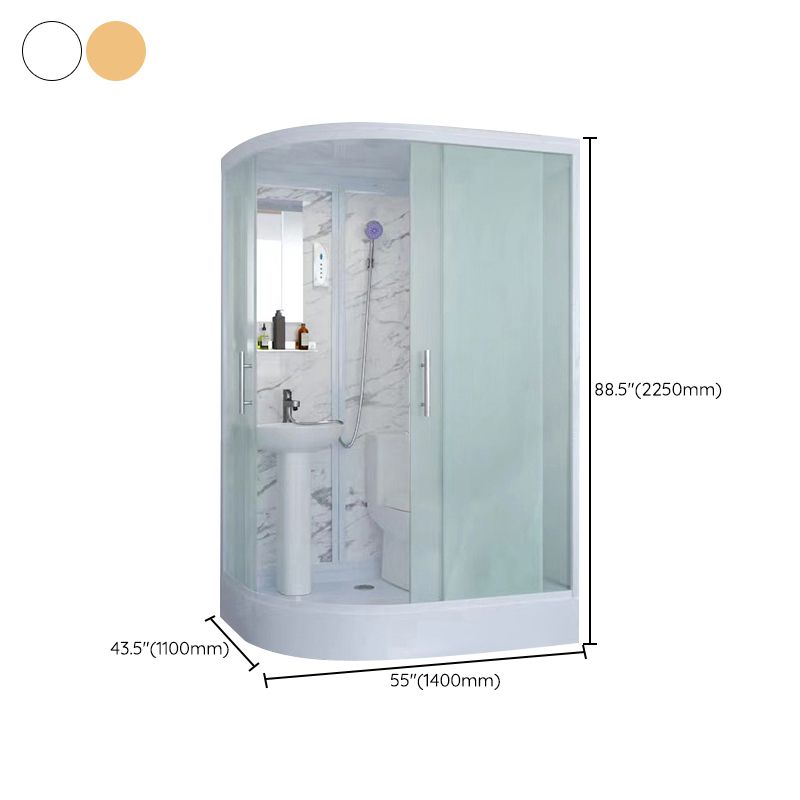 Sliding Shower Enclosure Framed Shower with Tempered Glass in White without Toilet Clearhalo 'Bathroom Remodel & Bathroom Fixtures' 'Home Improvement' 'home_improvement' 'home_improvement_shower_stalls_enclosures' 'Shower Stalls & Enclosures' 'shower_stalls_enclosures' 'Showers & Bathtubs' 1200x1200_db281d15-1d72-48b7-88e2-dbbd01579951