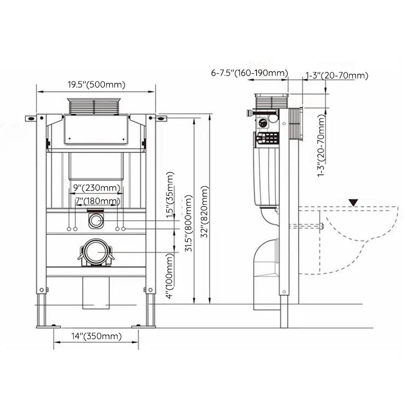 Modern White Flush Toilet Wall Hung Urine Toilet with Seat for Bathroom Clearhalo 'Bathroom Remodel & Bathroom Fixtures' 'Home Improvement' 'home_improvement' 'home_improvement_toilets' 'Toilets & Bidets' 'Toilets' 1200x1200_db2c937a-326e-4b97-b313-6bbfa2d482df