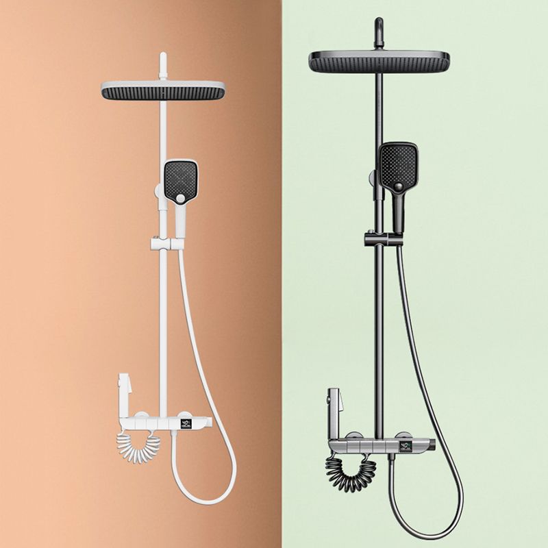 Wall Mounted Shower Arm Shower Faucet Metal Shower System with Slide Bar Clearhalo 'Bathroom Remodel & Bathroom Fixtures' 'Home Improvement' 'home_improvement' 'home_improvement_shower_faucets' 'Shower Faucets & Systems' 'shower_faucets' 'Showers & Bathtubs Plumbing' 'Showers & Bathtubs' 1200x1200_db2ee0e3-e1a3-44cc-91ea-59e6f15a3bc9