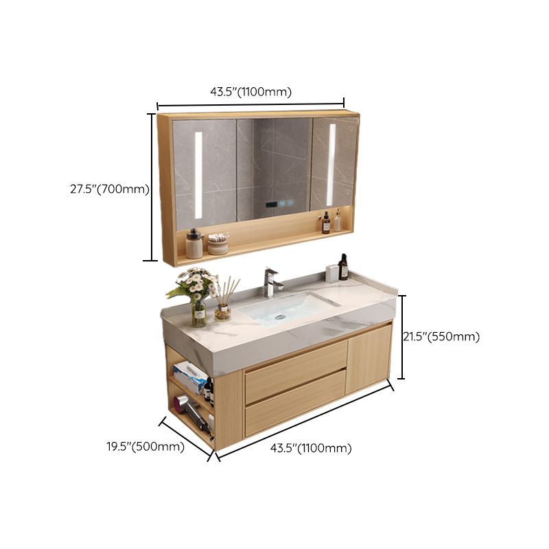 Gorgeous Sink Vanity Wood Wall-Mounted Mirror Cabinet Vanity Cabinet with Storage Shelving Clearhalo 'Bathroom Remodel & Bathroom Fixtures' 'Bathroom Vanities' 'bathroom_vanities' 'Home Improvement' 'home_improvement' 'home_improvement_bathroom_vanities' 1200x1200_db2fc03b-f132-4748-9968-3febf7ae7338