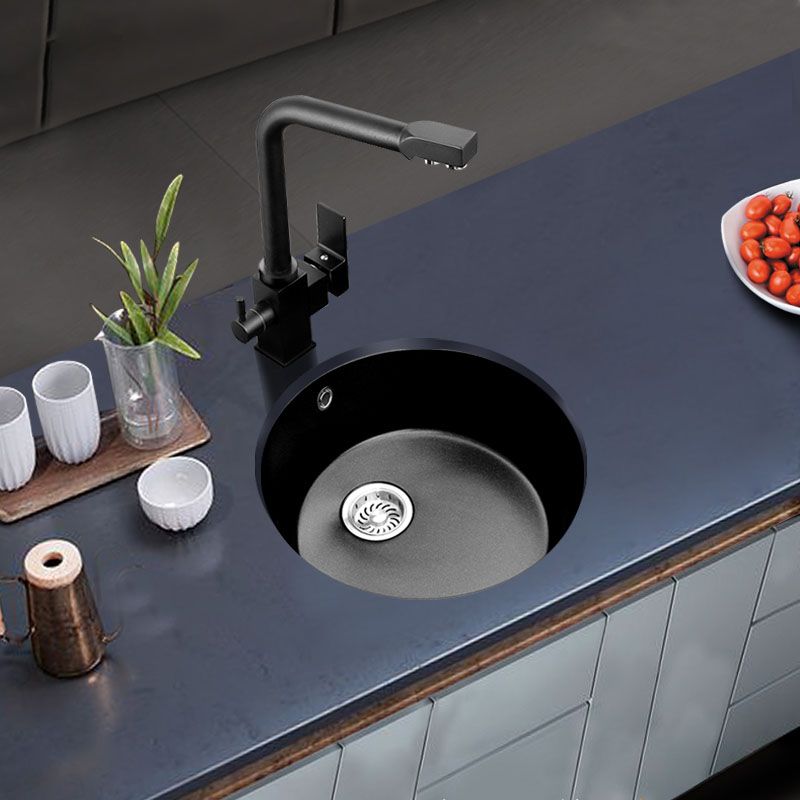 Round Granite Kitchen Sink in Black with Drain Assembly Undermount Sink Clearhalo 'Home Improvement' 'home_improvement' 'home_improvement_kitchen_sinks' 'Kitchen Remodel & Kitchen Fixtures' 'Kitchen Sinks & Faucet Components' 'Kitchen Sinks' 'kitchen_sinks' 1200x1200_db37ae13-4f16-4d2e-92b1-62011eb8312f