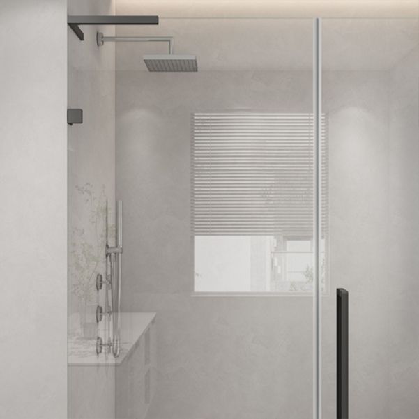 Extremely Narrow Frameless One-line Tempered Glass Shower Door Clearhalo 'Bathroom Remodel & Bathroom Fixtures' 'Home Improvement' 'home_improvement' 'home_improvement_shower_tub_doors' 'Shower and Tub Doors' 'shower_tub_doors' 'Showers & Bathtubs' 1200x1200_db388a7a-dc14-424f-9a6d-5e5b55aa42f4