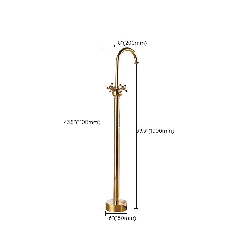 Traditional Floor Mounted Metal Freestanding Tub Filler High Arc Freestanding Faucet Clearhalo 'Bathroom Remodel & Bathroom Fixtures' 'Bathtub Faucets' 'bathtub_faucets' 'Home Improvement' 'home_improvement' 'home_improvement_bathtub_faucets' 1200x1200_db3ecea4-7e68-44b1-8e3b-d6bf61d066f4