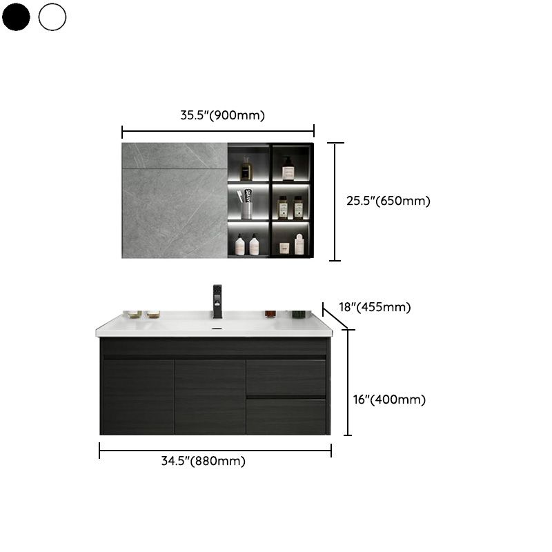 Popular Bathroom Sink Vanity Wall-Mounted 4 Doors Open Shelf Clearhalo 'Bathroom Remodel & Bathroom Fixtures' 'Bathroom Vanities' 'bathroom_vanities' 'Home Improvement' 'home_improvement' 'home_improvement_bathroom_vanities' 1200x1200_db44a4c5-d7e8-4d75-b9dd-47d8875ddaf8