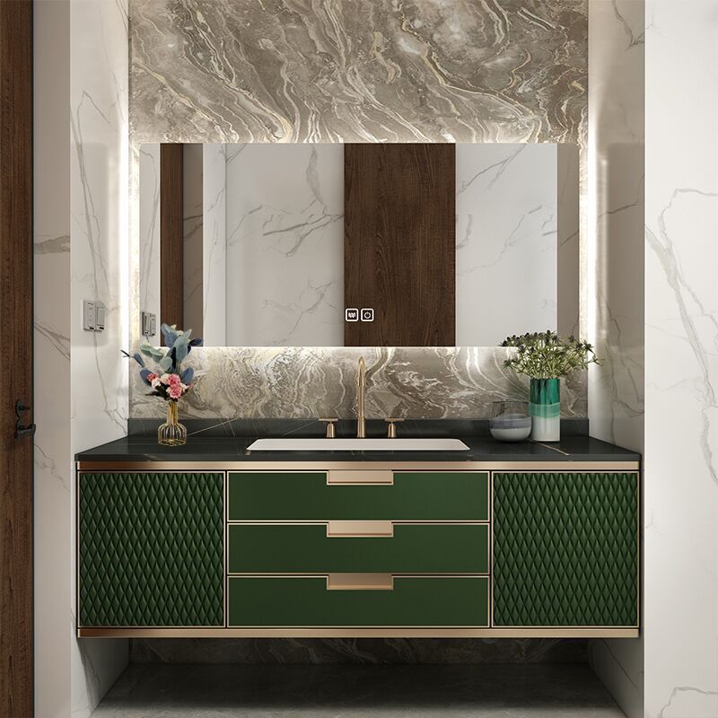 Gorgeous Green Sink Vanity Wall Mount Wooden Bathroom Vanity with Drawers Clearhalo 'Bathroom Remodel & Bathroom Fixtures' 'Bathroom Vanities' 'bathroom_vanities' 'Home Improvement' 'home_improvement' 'home_improvement_bathroom_vanities' 1200x1200_db5c5913-66cf-4095-adf6-ed7c9ef16238