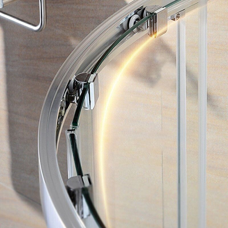 Modern Shower Stall Tempered Glass Easy Clean Glass Double Sliding Corner Shower Kit Clearhalo 'Bathroom Remodel & Bathroom Fixtures' 'Home Improvement' 'home_improvement' 'home_improvement_shower_stalls_enclosures' 'Shower Stalls & Enclosures' 'shower_stalls_enclosures' 'Showers & Bathtubs' 1200x1200_db650d0e-2ac3-4248-9750-a816763dc348