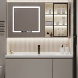 Single Sink Bathroom Vanity Set Overflow Wood Frame Wall Mounted with Drawer Clearhalo 'Bathroom Remodel & Bathroom Fixtures' 'Bathroom Vanities' 'bathroom_vanities' 'Home Improvement' 'home_improvement' 'home_improvement_bathroom_vanities' 1200x1200_db7671bf-d24d-410c-9343-f502542ee5ec