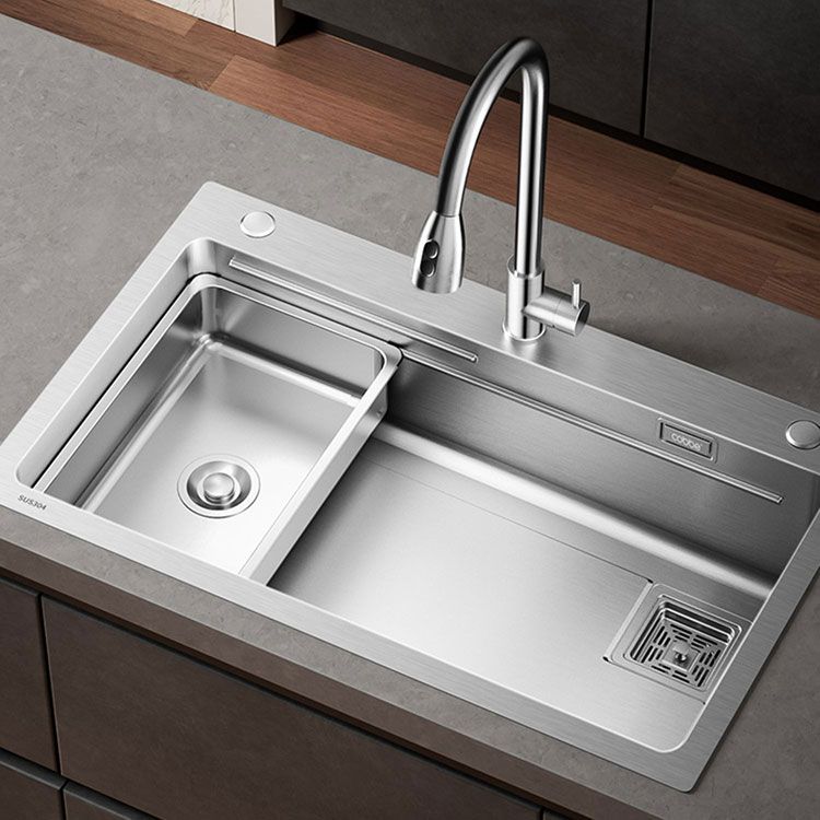 Modern Style Kitchen Sink Drop-In Stainless Steel Noise-cancelling Design Kitchen Sink Clearhalo 'Home Improvement' 'home_improvement' 'home_improvement_kitchen_sinks' 'Kitchen Remodel & Kitchen Fixtures' 'Kitchen Sinks & Faucet Components' 'Kitchen Sinks' 'kitchen_sinks' 1200x1200_db7a273f-f8b2-4765-8732-be3ce6b521d1
