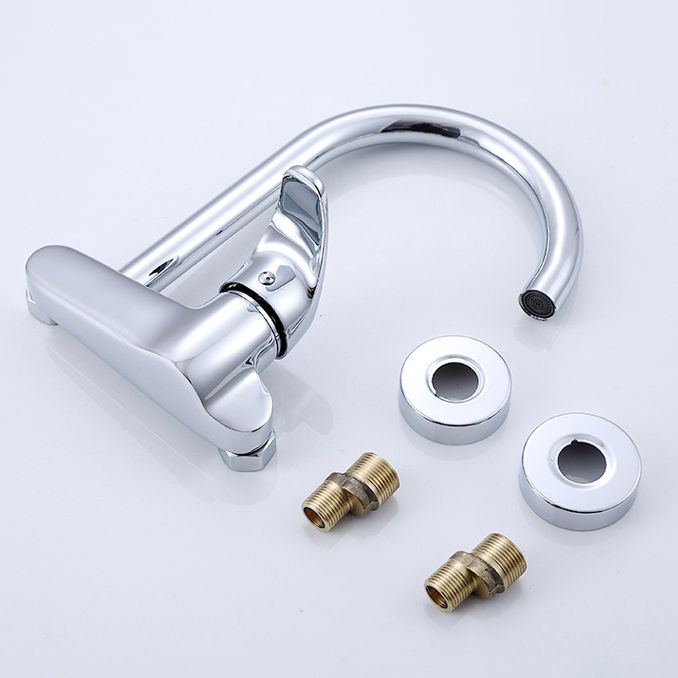 Modern Bridge Kitchen Faucet Brass Lever Handles Swivel Spout Wall Mounted Bar Faucet Clearhalo 'Home Improvement' 'home_improvement' 'home_improvement_kitchen_faucets' 'Kitchen Faucets' 'Kitchen Remodel & Kitchen Fixtures' 'Kitchen Sinks & Faucet Components' 'kitchen_faucets' 1200x1200_db7b166f-09f4-4100-9193-0c872e70fcc4