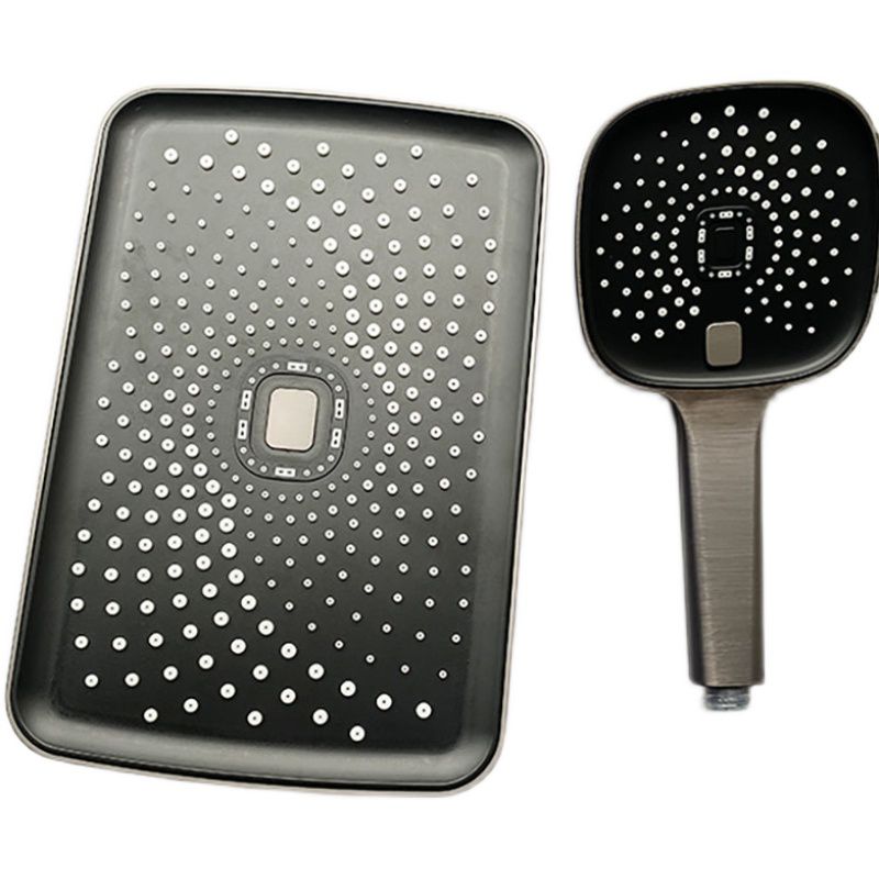 Black Large Shower Head Standard Spray Pattern with Handheld Shower Head Clearhalo 'Bathroom Remodel & Bathroom Fixtures' 'Home Improvement' 'home_improvement' 'home_improvement_shower_heads' 'Shower Heads' 'shower_heads' 'Showers & Bathtubs Plumbing' 'Showers & Bathtubs' 1200x1200_db8507ce-59dc-4a6a-ae95-2d5b71827552